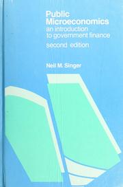 Cover of: Public microeconomics by Neil M. Singer