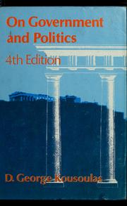 Cover of: On government and politics by D. George Kousoulas