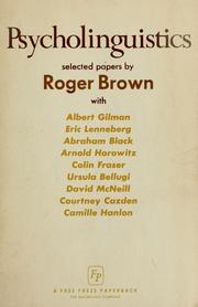 Cover of: Psycholinguistics by Brown, Roger