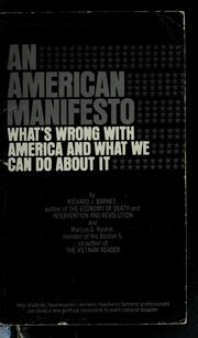 Cover of: An American manifesto by Richard J. Barnet
