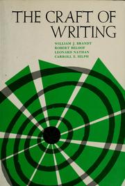 Cover of: The Craft of writing by [by] William J. Brandt [and others]