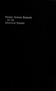 Cover of: Modern systems research for the behavioral scientist by Walter Frederick Buckley
