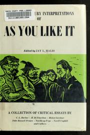 Cover of: Twentieth century interpretations of As you like it by Halio, Jay L.