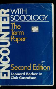 Encounter with sociology by Leonard Becker, Clair Gustafson