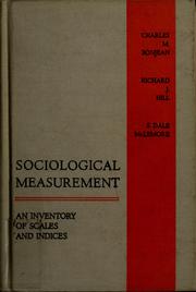 Cover of: Sociological measurement by Charles M. Bonjean