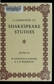 Cover of: A companion to Shakespeare studies by Harley Granville-Barker