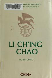 Cover of: Li Chʻing-chao. by Hu, Pinqing