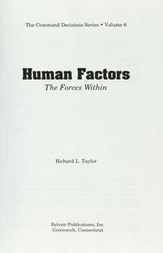 Cover of: Human Factors: The Forces Within (Command Decisions Series)
