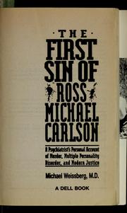 Cover of: The First Sin of Ross Micheal Carlson by Michael Weissberg