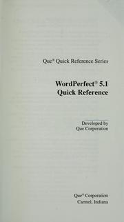 Cover of: WordPerfect 5.1 quick reference