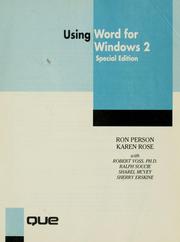 Cover of: Using Word for Windows 2 by Ron Person