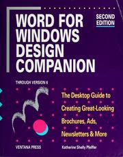 Cover of: Word for Windows design companion by Katherine Shelly Pfeiffer