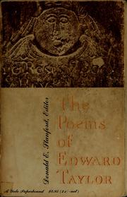 Cover of: The poems of Edward Taylor