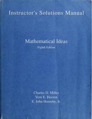 Cover of: Instructor's solutions manual by Charles David Miller