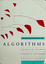 Cover of: Introduction to Algorithms by Thomas H. Cormen