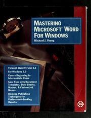 Cover of: Mastering Microsoft Word for Windows by Michael J. Young