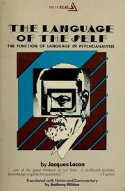 Cover of: The language of the self by Jacques Lacan