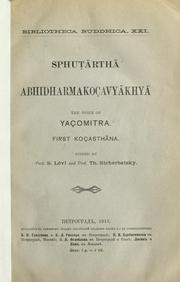 Cover of: Sphutartha: Abhidharmakoçavyakhya.  Edited by S. Lévi and T. Stcherbatsky