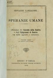 Cover of: Speranze umane by Giovanni Lanzalone