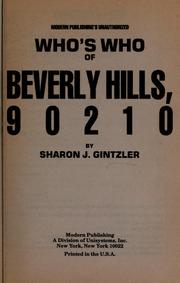 Cover of: Who's who of Beverly Hills, 90210 by Sharon J Gintzler