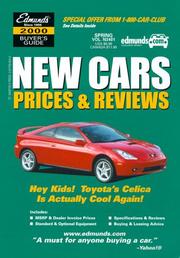Cover of: Edmund's New Cars Prices and Reviews: Fall 2000 (Edmundscom New Car and Trucks Buyer's Guide)