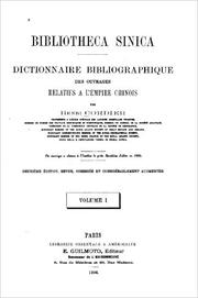 Bibliotheca Sinica by Henri Cordier