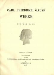 Cover of: Carl Friedrich Gauss, Werke by Carl Friedrich Gauss