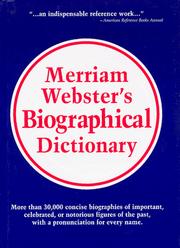 Merriam-Webster's biographical dictionary by Merriam-Webster