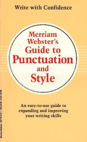 Cover of: Merriam-Webster's guide to punctuation and style.