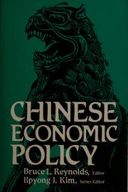 Cover of: Chinese economic policy: economic reform at midstream
