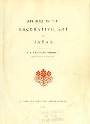 Cover of: Studies in the decorative art of Japan by Sir Francis Taylor Piggott