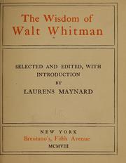 Cover of: The wisdom of Walt Whitman