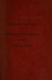 Cover of: Hand book of the Germanic Museum