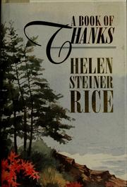 Cover of: A book of thanks by Helen Steiner Rice