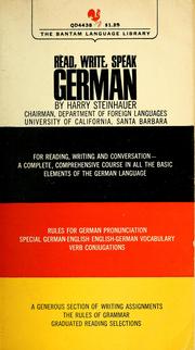 Cover of: Read, write, speak German by Harry Steinhauer