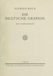 Cover of: Die deutsche Graphik