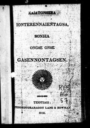 Cover of: Kaiatonsera ionterennaientag8a: sonha ong8e on8e ga8ennontag8en