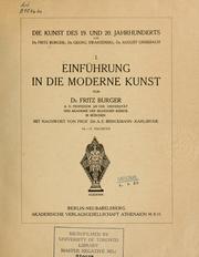 Cover of: Die kunst des 19. und 20. jahrhunderts