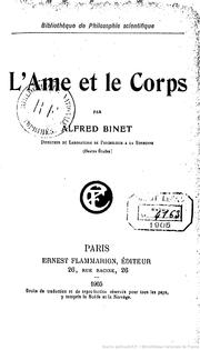 Cover of: L'Ame et le corps