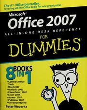 Cover of: Office 2007 all-in-one desk reference for dummies by Peter Weverka