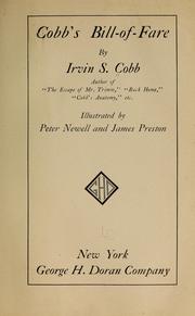 Cover of: Cobb's bill-of-fare