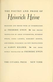 Cover of: The poetry and prose of Heinrich Heine