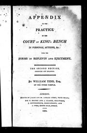 Cover of: Appendix to the practice of the Court of King's Bench in personal actions, &c: with the forms in replevin and ejectment