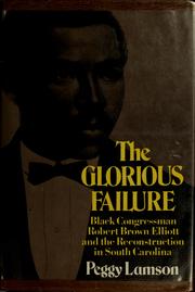 Cover of: The glorious failure: Black Congressman Robert Brown Elliott and the Reconstruction in South Carolina.