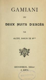 Cover of: Gamiani: ou, Deux nuits d'excès
