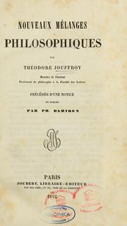 Cover of: Nouveaux mélanges philosophiques