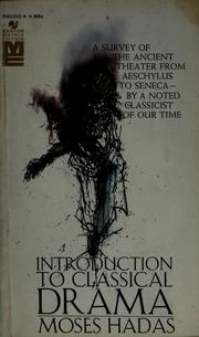 Cover of: Introduction to classical drama.