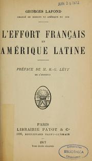 Cover of: L'effort français en Amérique latine