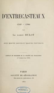 D'Entrecasteaux, 1737-1793 by Hulot, Etienne baron