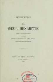 Cover of: Ma sœur Henriette by Ernest Renan